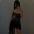 Elegant Lace Strapless See-Through Mini Dress for Women Summer Street Party